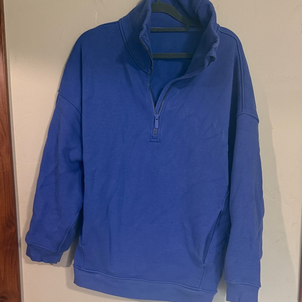 Lululemon indigo Half-Zip funnel neck sweatshirt
